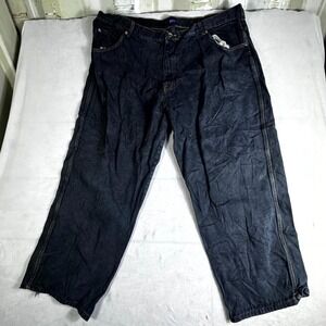 Basic Editions Regular Fit Cropped Jeans Mens 48x32 Blue Denim Straight Leg